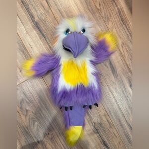 The Puppet Company Purple & Yellow Plush Bird Hand Puppet Large w/Squeaking Beak